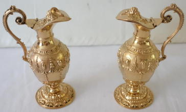 Antique solid silver gilt Antique French Cruets